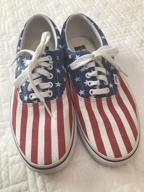 Vans Womens/Mens Low Top Sneakers Shoes American Flag Stars and Stripes 12M/10.5